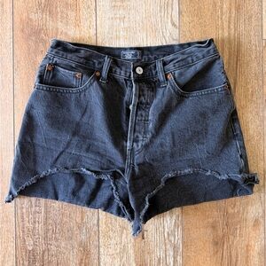 Abercrombie & Fitch Black Denim Shorts with Copper Rivets